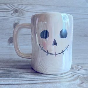NEW Rae Dunn Spooky Halloween Skeleton Skull Iridescent Coffee Mug